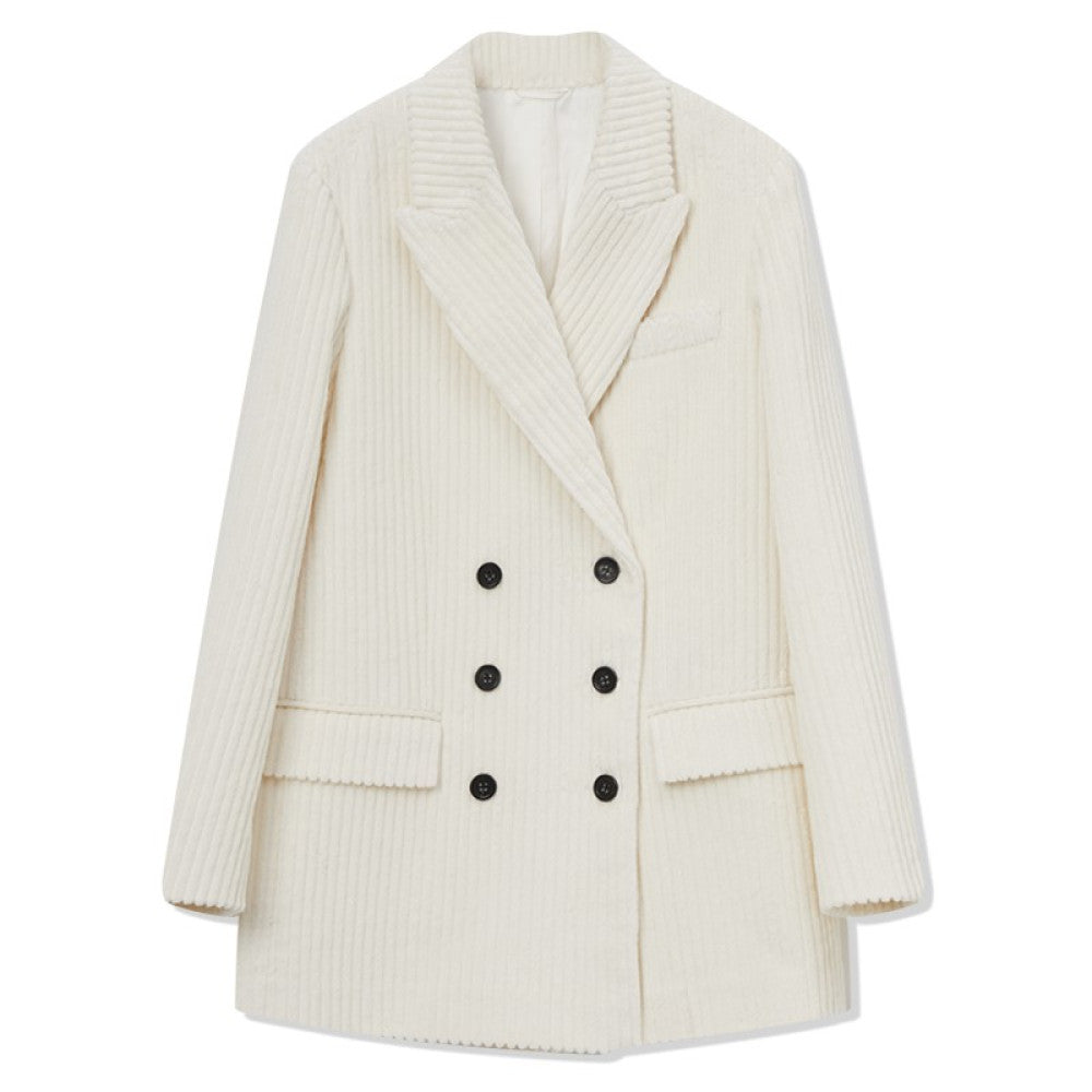 RoseLingLing King Stripe Created Coarse Pit Corduroy Intellectually Style Vest Straight Tube Half Skirt image 57