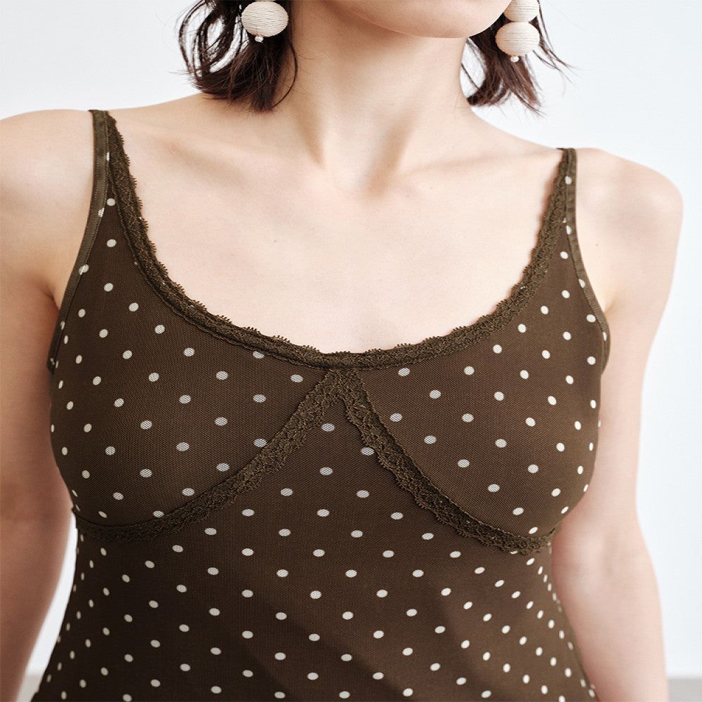 ROSELINGLING Polka Dot Series Retro Polka Dot Strap Dress for Skinny Vacation Long Dress Summer image 15