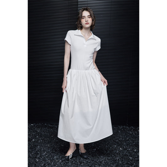 ASAYA4658 – Polo Chic Contrast Midi Dress 🤍✨