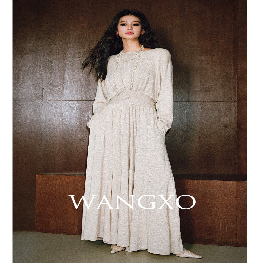 WANGXO Starry Sky Bright Silk Wool Pioneering Twisted Craftsmanship Greek Aesthetic Lazy Knitted Set image 0