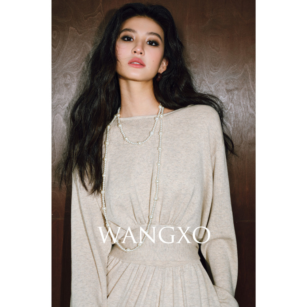 WANGXO Starry Sky Bright Silk Wool Pioneering Twisted Craftsmanship Greek Aesthetic Lazy Knitted Set image 10