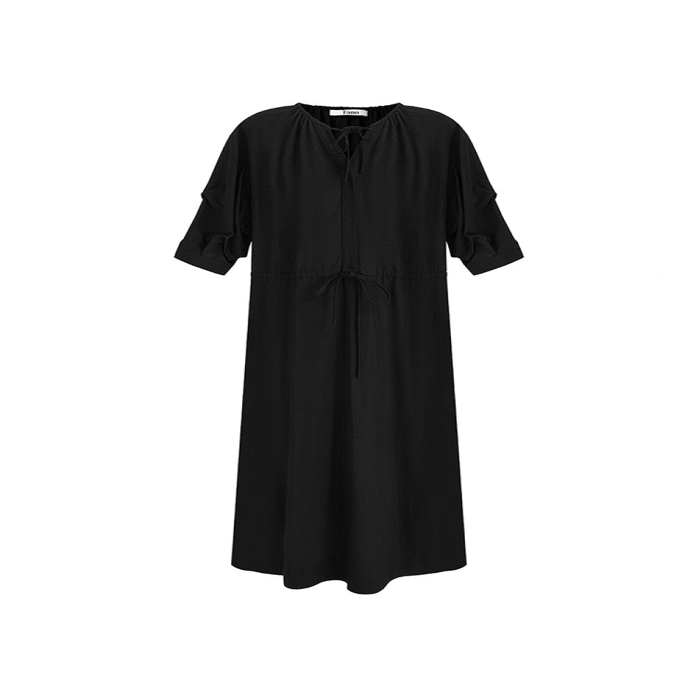 Fano Design Style Pinch Fold Sleeve V neck Strap Dress for Women 05 Spring Summer Cool Long Skirt image 5