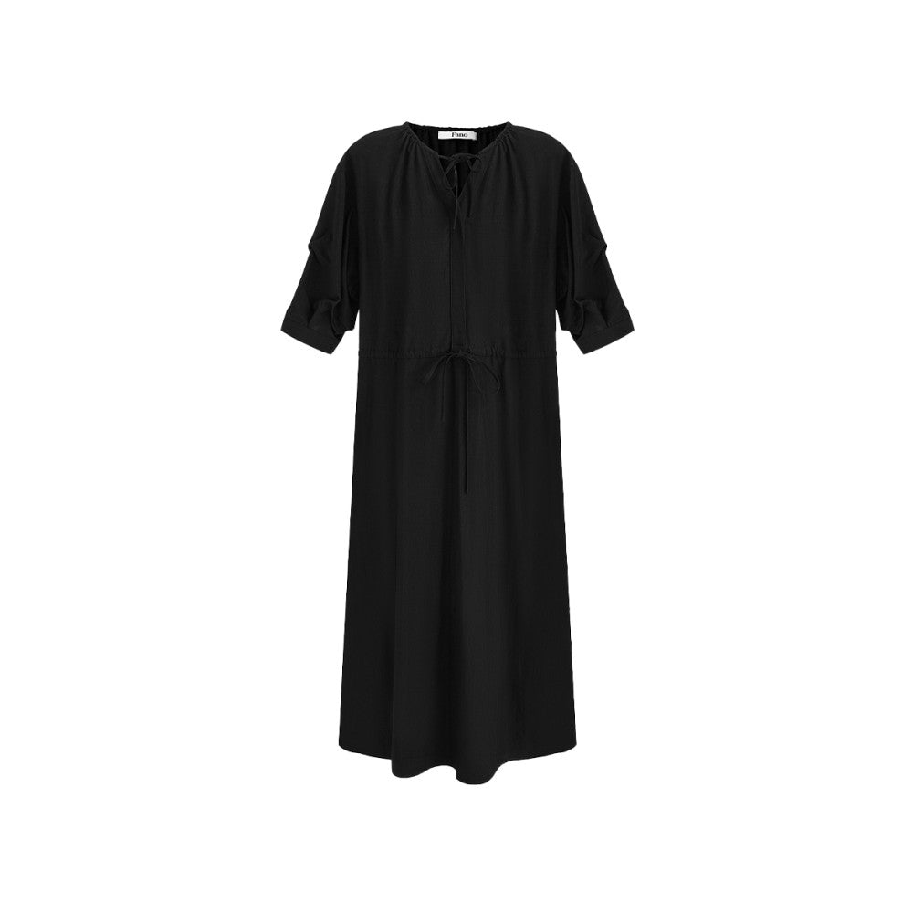 Fano Design Style Pinch Fold Sleeve V neck Strap Dress for Women 05 Spring Summer Cool Long Skirt image 16