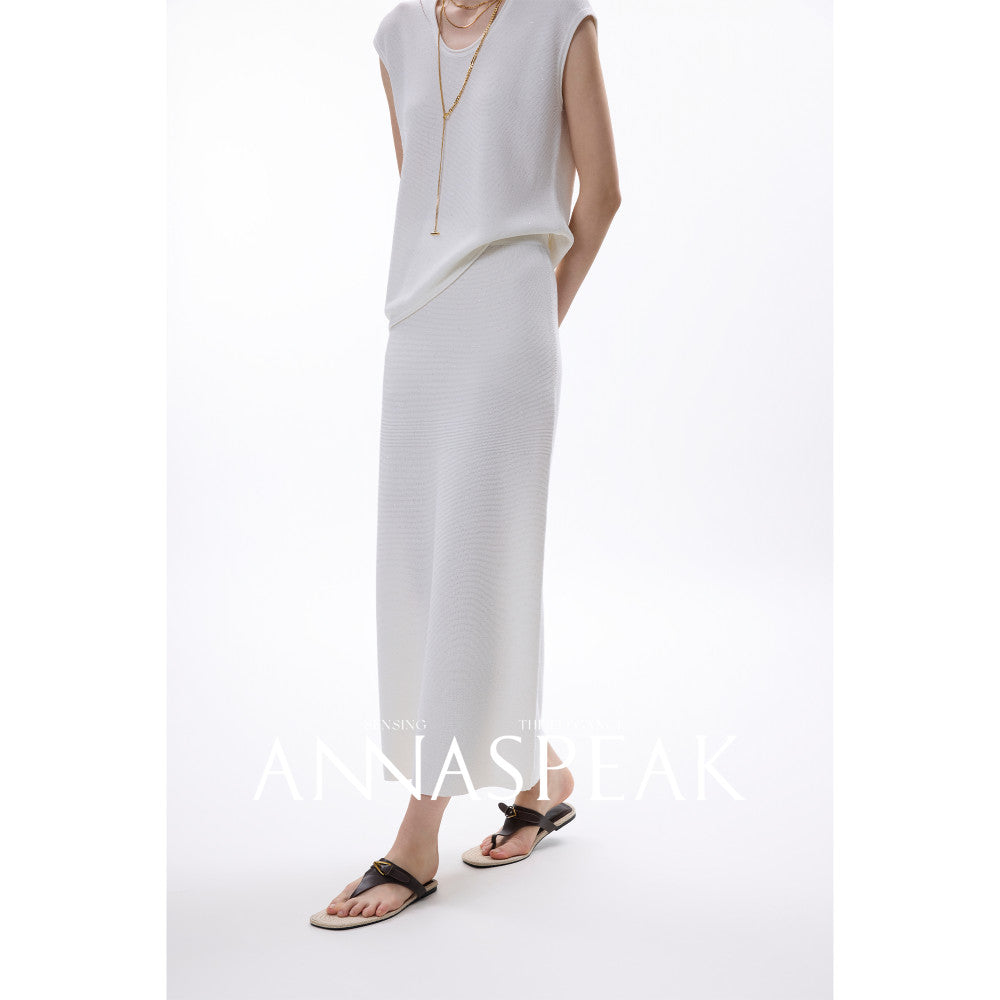 ASAYA4568 – Luxe Asymmetry Knit Set ✨🤍