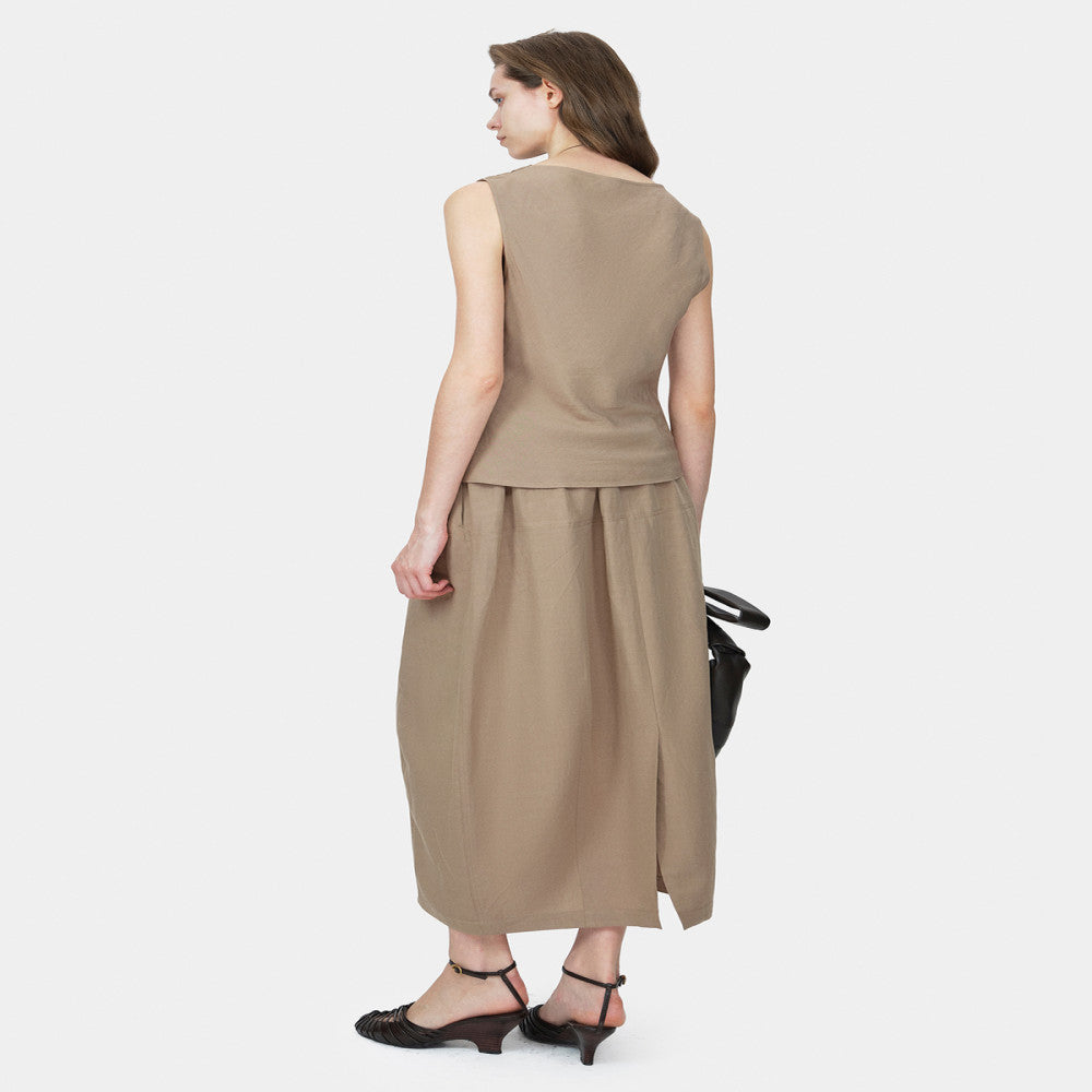 Marllen Breeze Narrative Vacation Elegant Style Pendant Swinging Neck Tank Top Flower Bud Half Skirt Set for Women Summer image 5