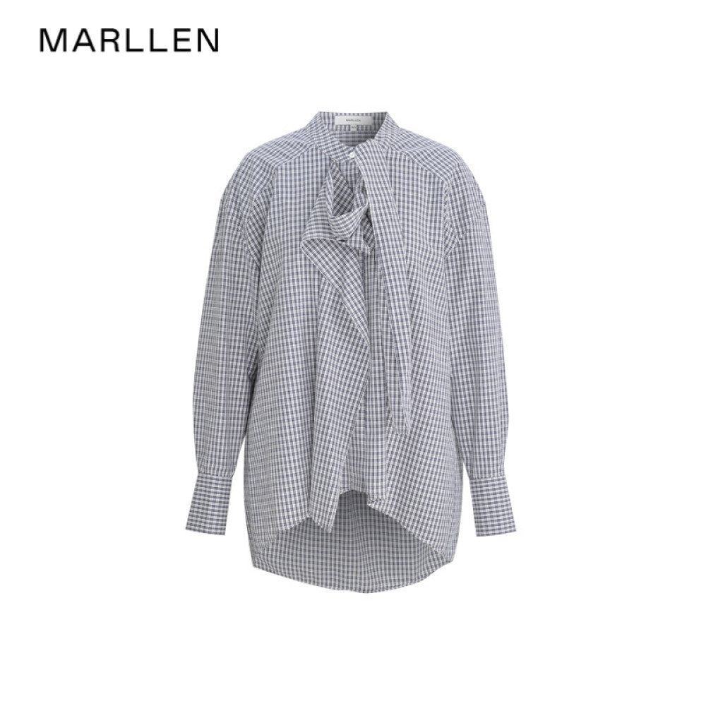 Marllen casual casual loose shirt commuting classic solid color plaid shirt top summer new women image 14