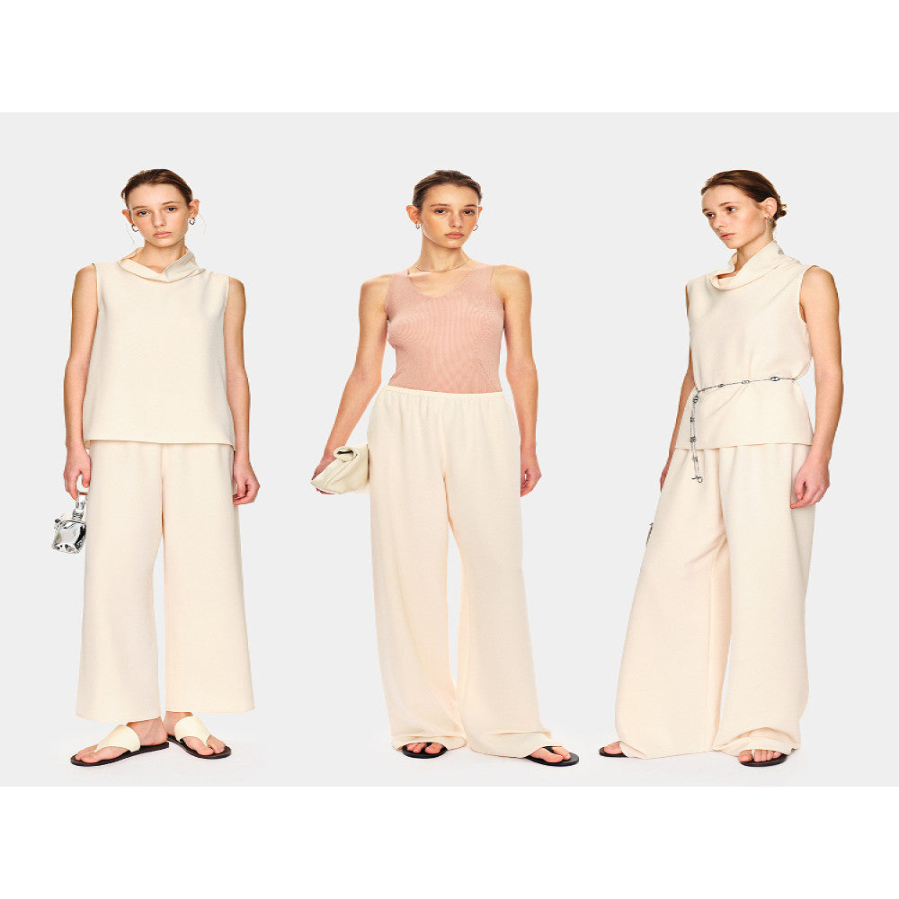 Marllen Flowing Light Dream Niche Non collision Set Swinging Collar Sleeveless Top Casual Pants Commuter Set Women image 69