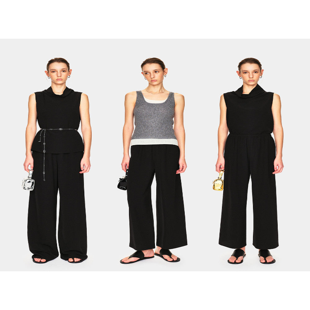 Marllen Flowing Light Dream Niche Non collision Set Swinging Collar Sleeveless Top Casual Pants Commuter Set Women image 70