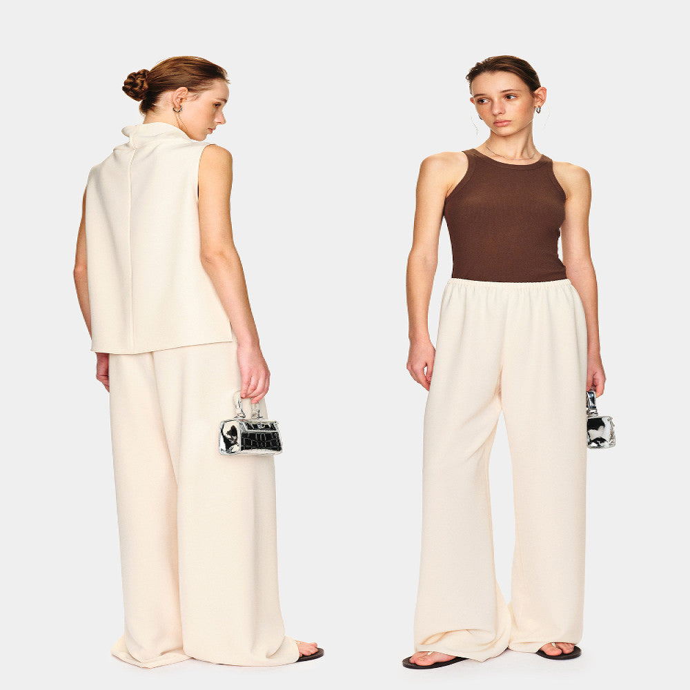 Marllen Flowing Light Dream Niche Non collision Set Swinging Collar Sleeveless Top Casual Pants Commuter Set Women image 72