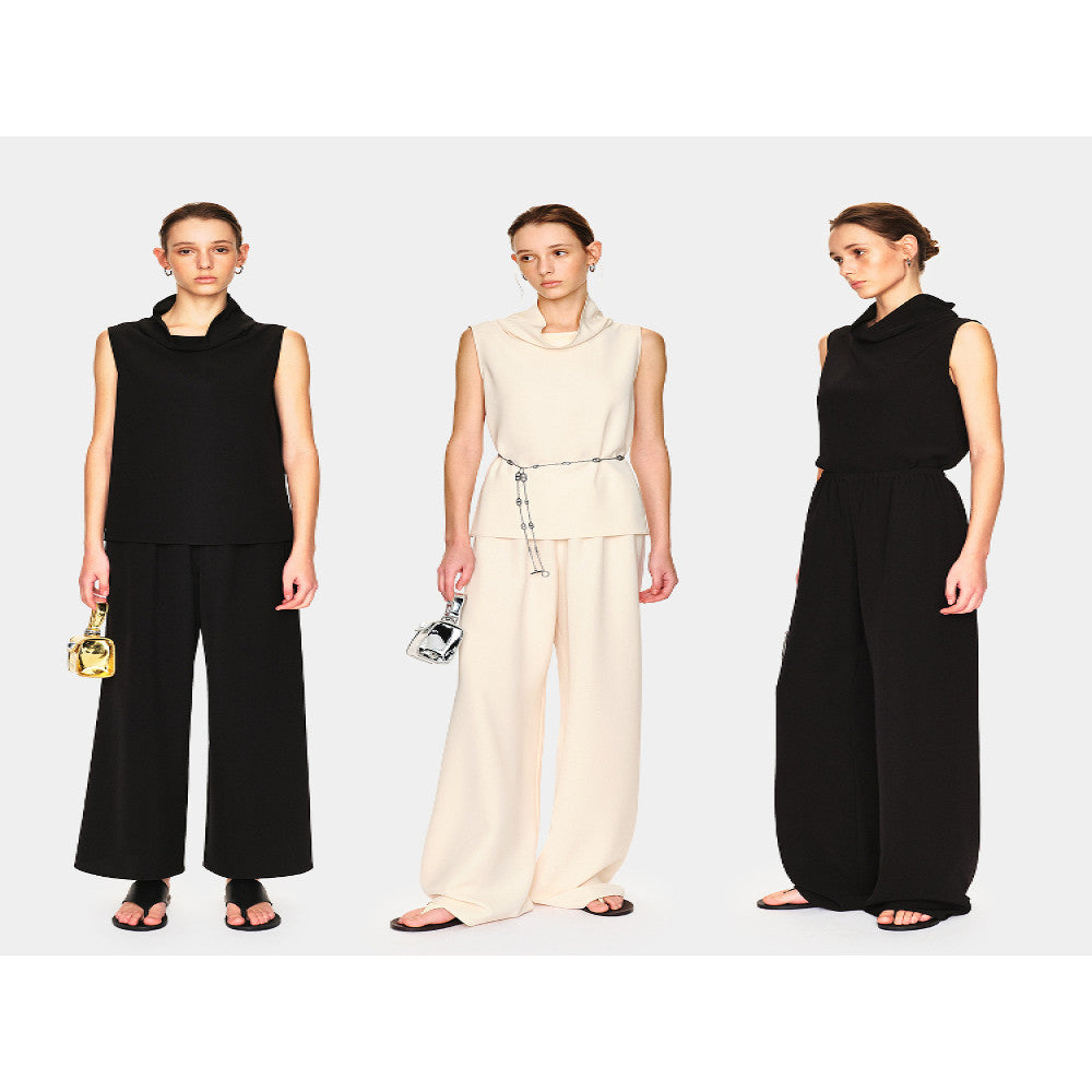 Marllen Flowing Light Dream Niche Non collision Set Swinging Collar Sleeveless Top Casual Pants Commuter Set Women image 0