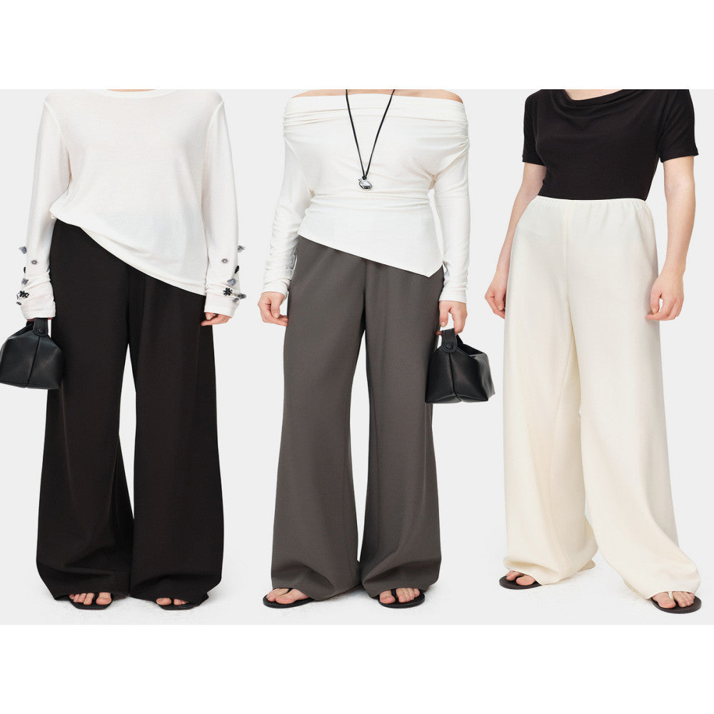 Marllen Lazy Rocket New Leisure Air Pants Elastic Waist Loose Wide Leg Pants for Women Spring and Summer image 1