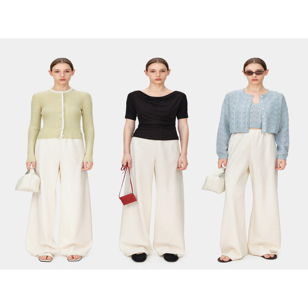 Marllen Lazy Rocket New Leisure Air Pants Elastic Waist Loose Wide Leg Pants for Women Spring and Summer image 4