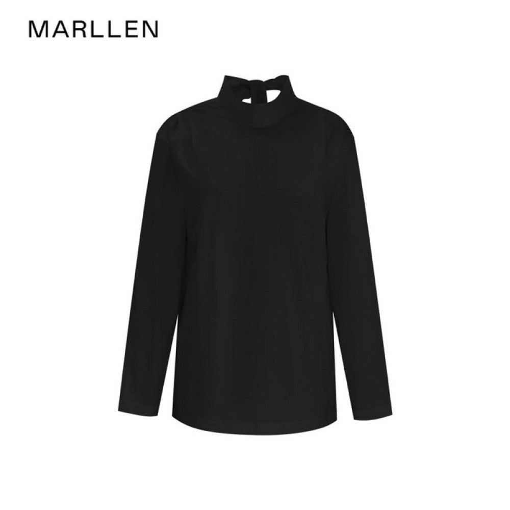 Marllen wears French retro style clothes with multiple ribbons bow ties white shirts loose casual tops for women in spring image 13