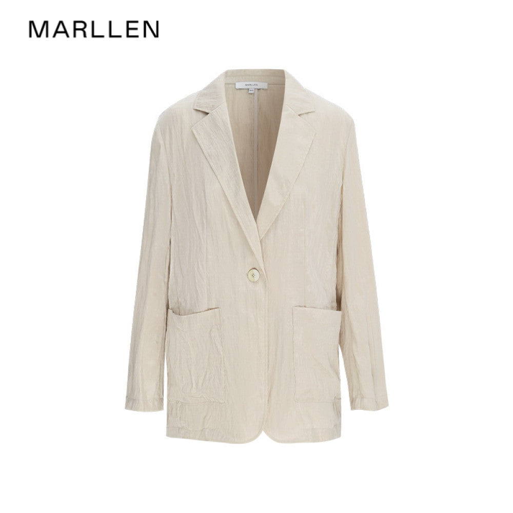 Marllen Elegant Light Suit Lazy Commuter B in Light Loose Suit Swing Collar Top Wide Leg Pants Set image 76