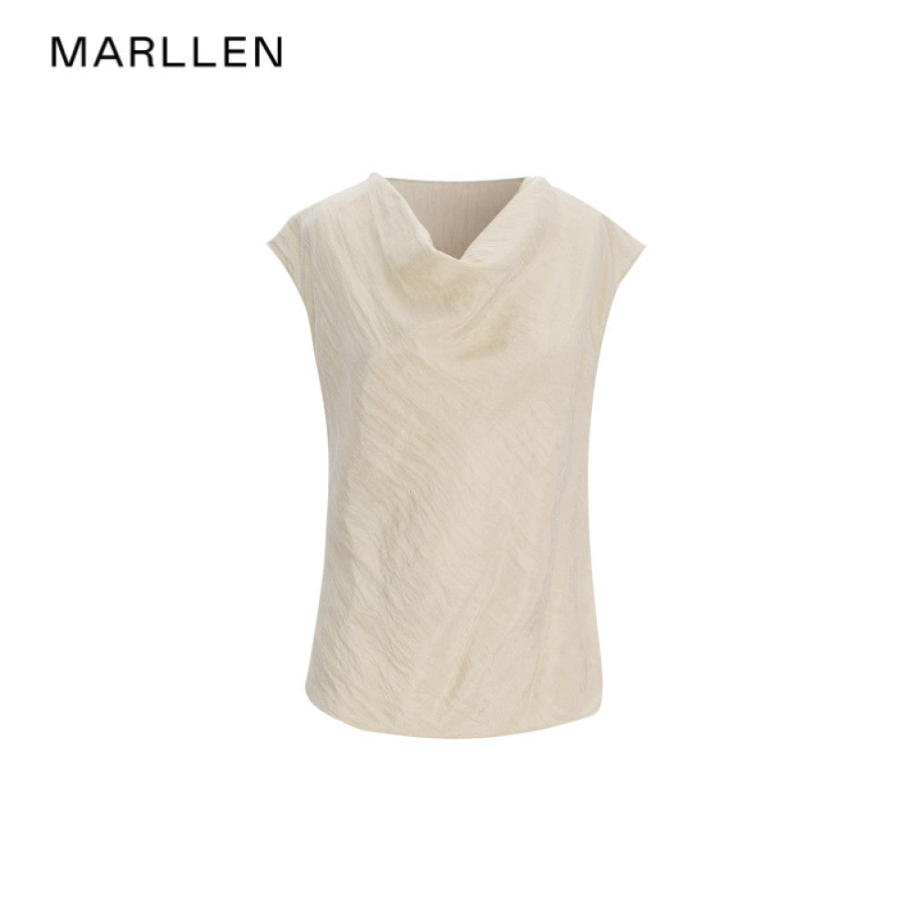 Marllen Elegant Light Suit Lazy Commuter B in Light Loose Suit Swing Collar Top Wide Leg Pants Set image 11