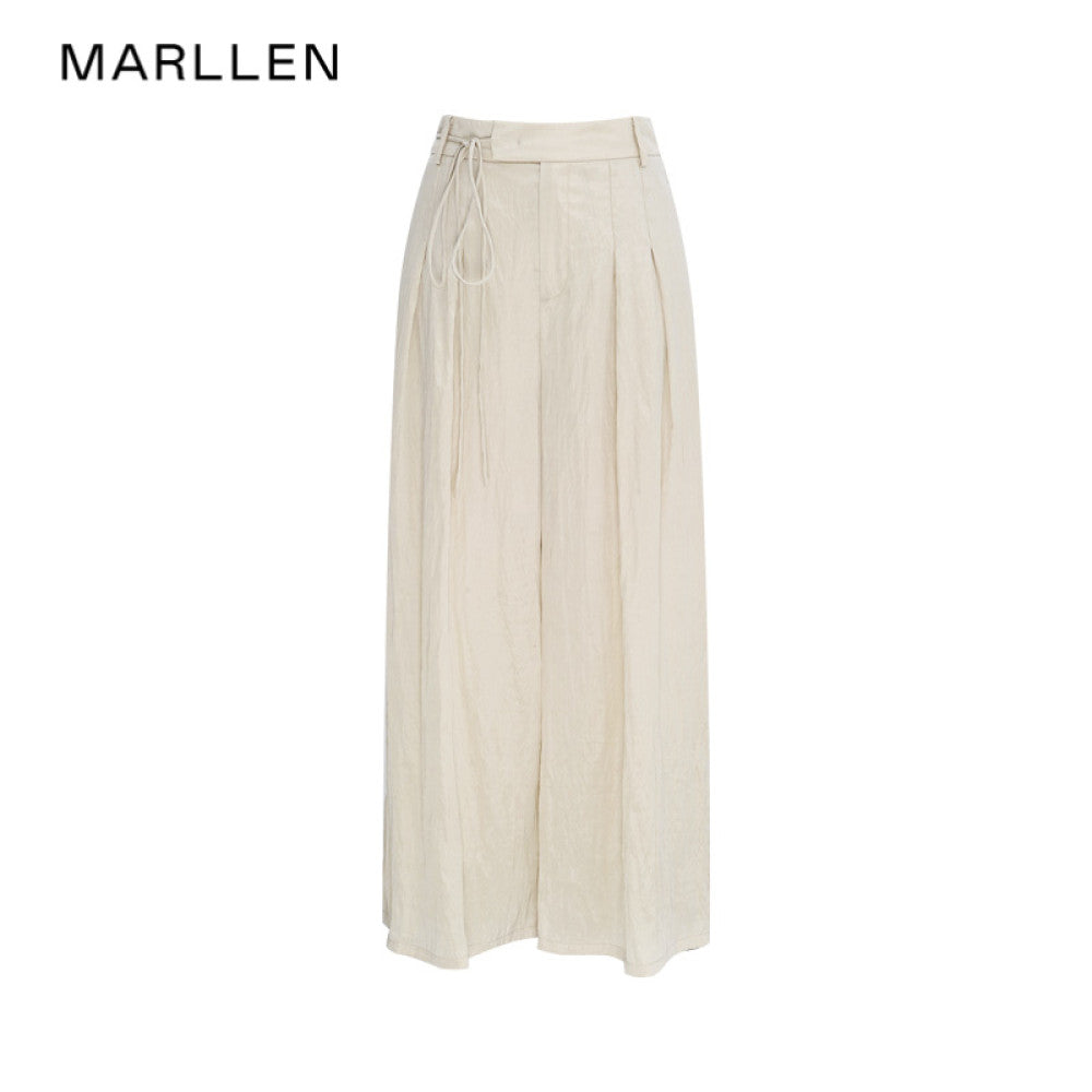 Marllen Elegant Light Suit Lazy Commuter B in Light Loose Suit Swing Collar Top Wide Leg Pants Set image 29