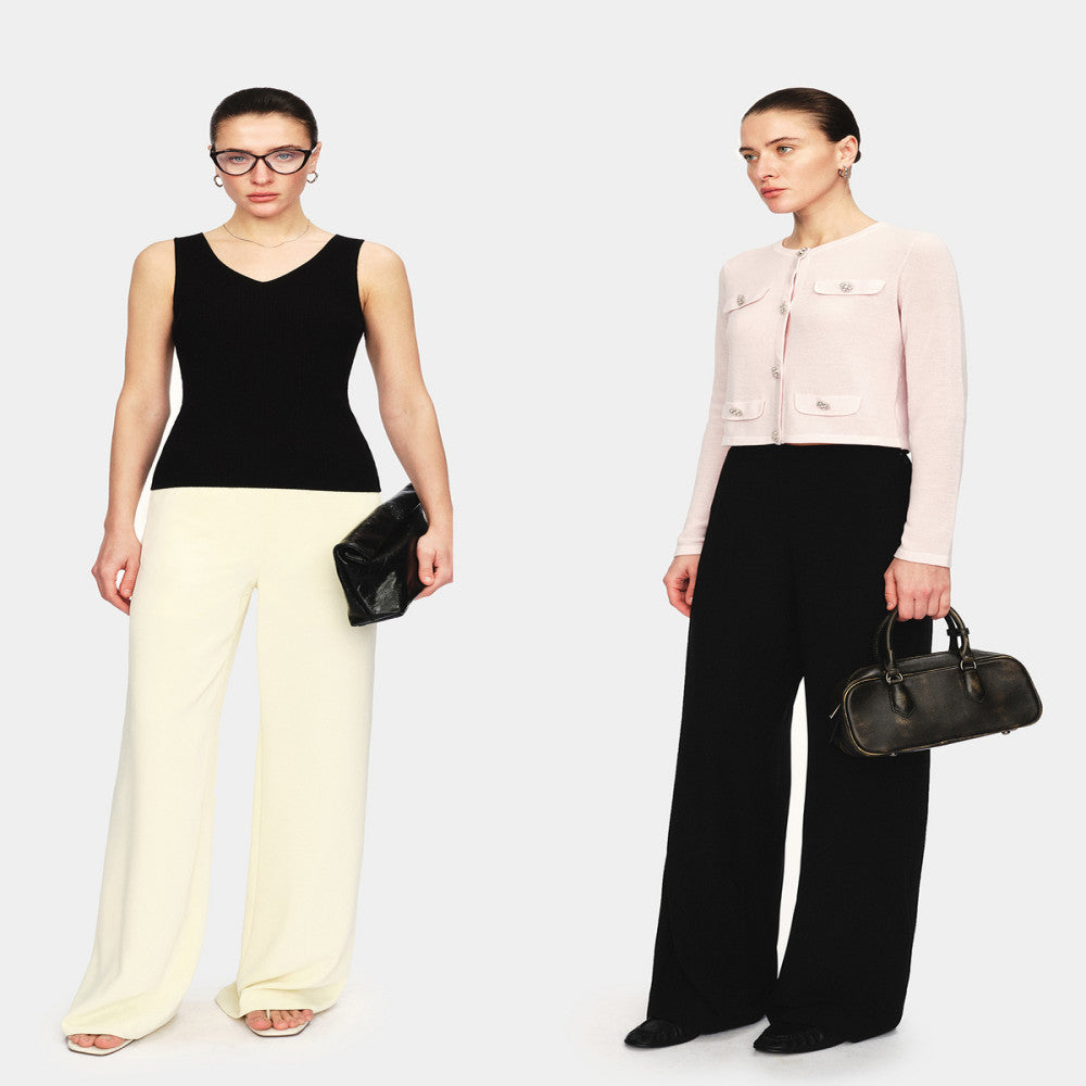 Marllen modern revealing dry skin friendly wrinkle resistant twill sleeveless waist cinched top loose wide leg pants set image 5