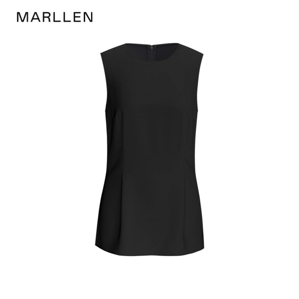 Marllen modern revealing dry skin friendly wrinkle resistant twill sleeveless waist cinched top loose wide leg pants set image 21