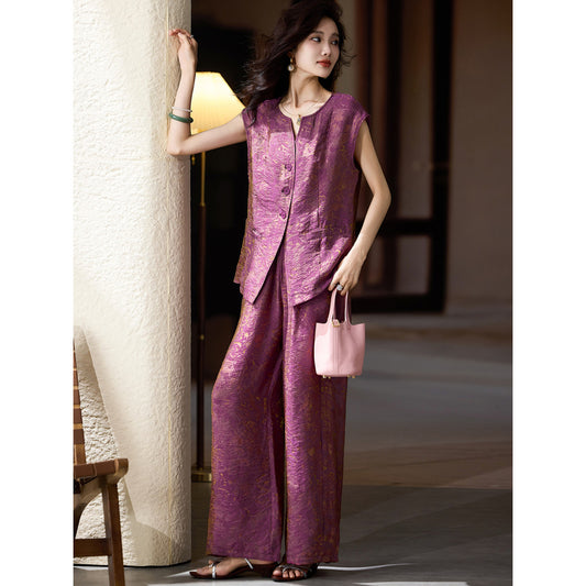 ASAYA4546 – Amethyst Elegance Jacquard Set 💜✨