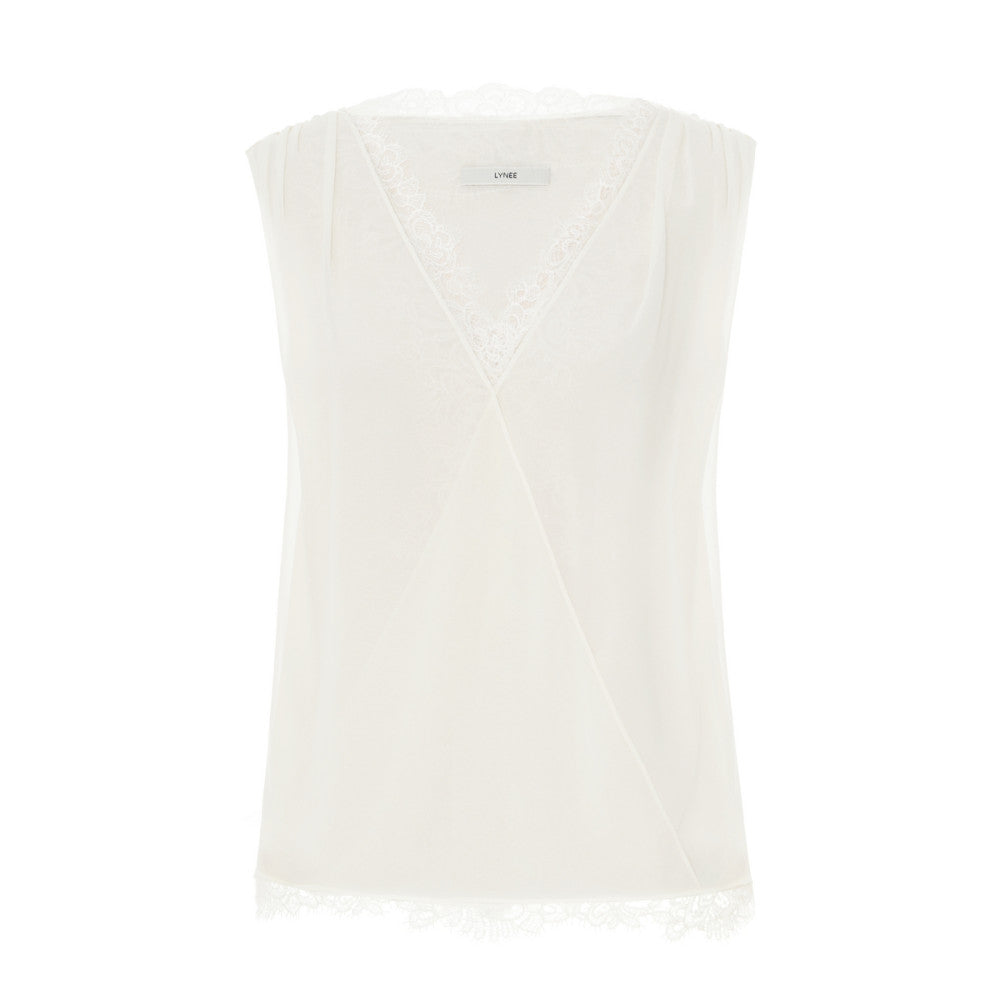 ASAYA4543 – Ivory Lace Wrap Blouse 🤍✨