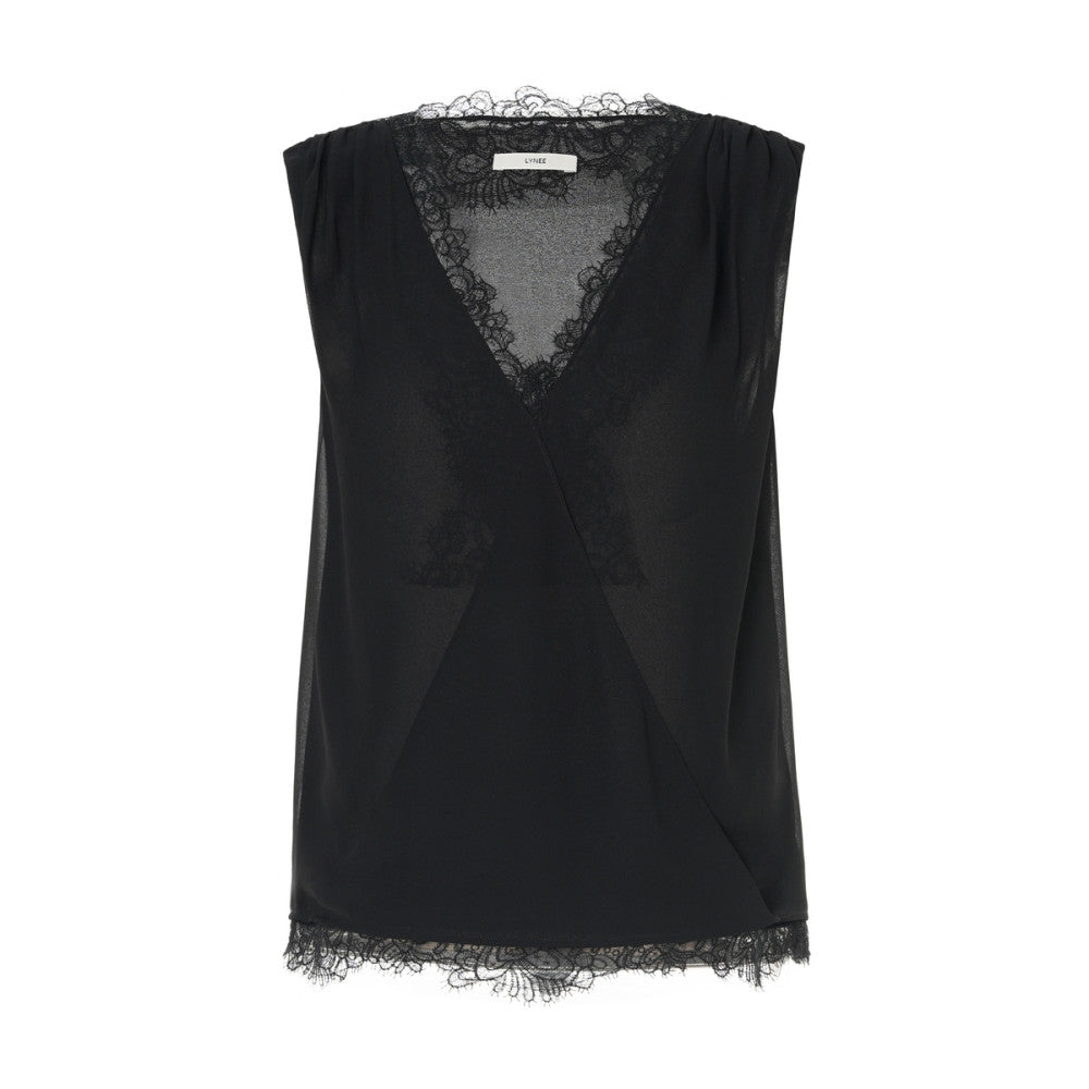 LYNEE suit with lace V neck design patchwork vest women s sleeveless versatile top autumn interior image 15