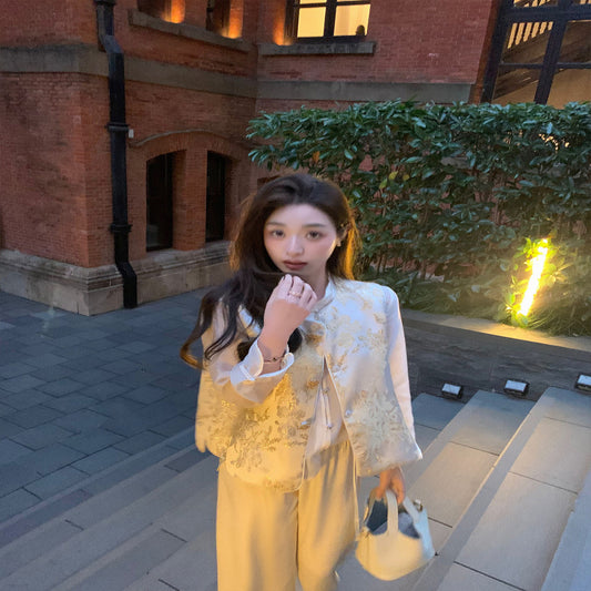 ASAYA4504 – Modern Oriental Gold Embroidered Vest 🌿✨