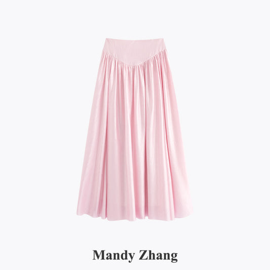 ASAYA4486 - French Design Wide-Waist Gathered A-Line Skirt 🌸✨