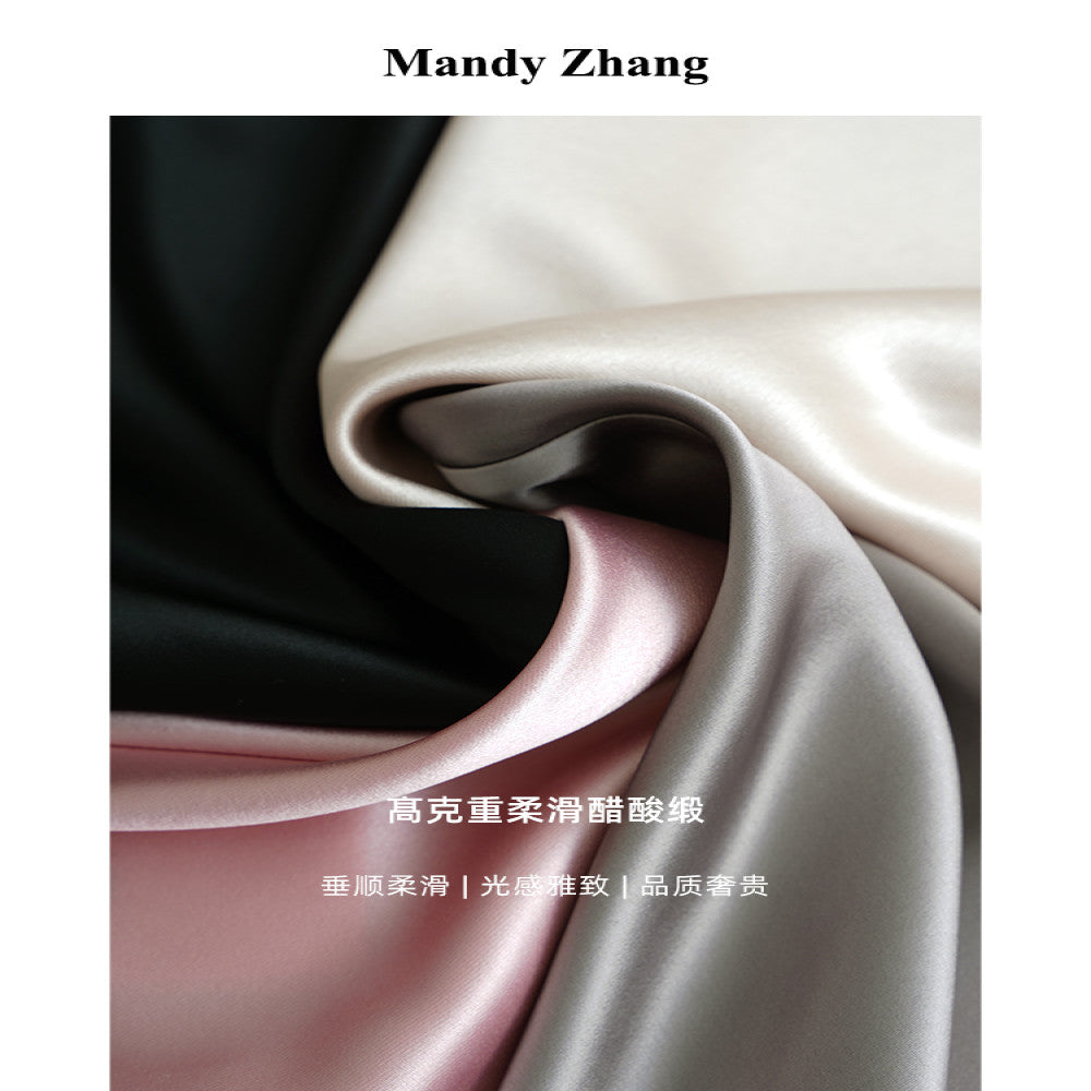 Mandy Zhang a celebrity and mermaid is a heavyweight acetate satin pink fish tail skirt for women image 5