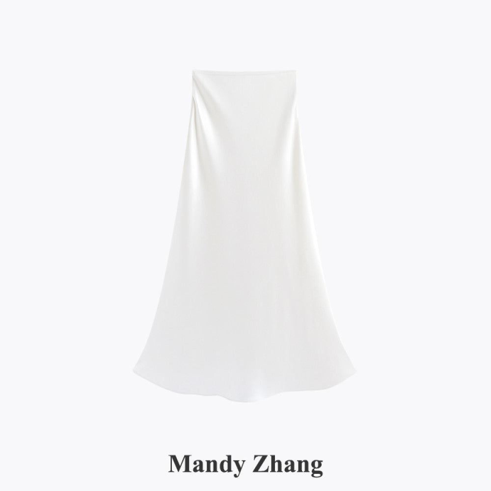 Mandy Zhang a celebrity and mermaid is a heavyweight acetate satin pink fish tail skirt for women image 16
