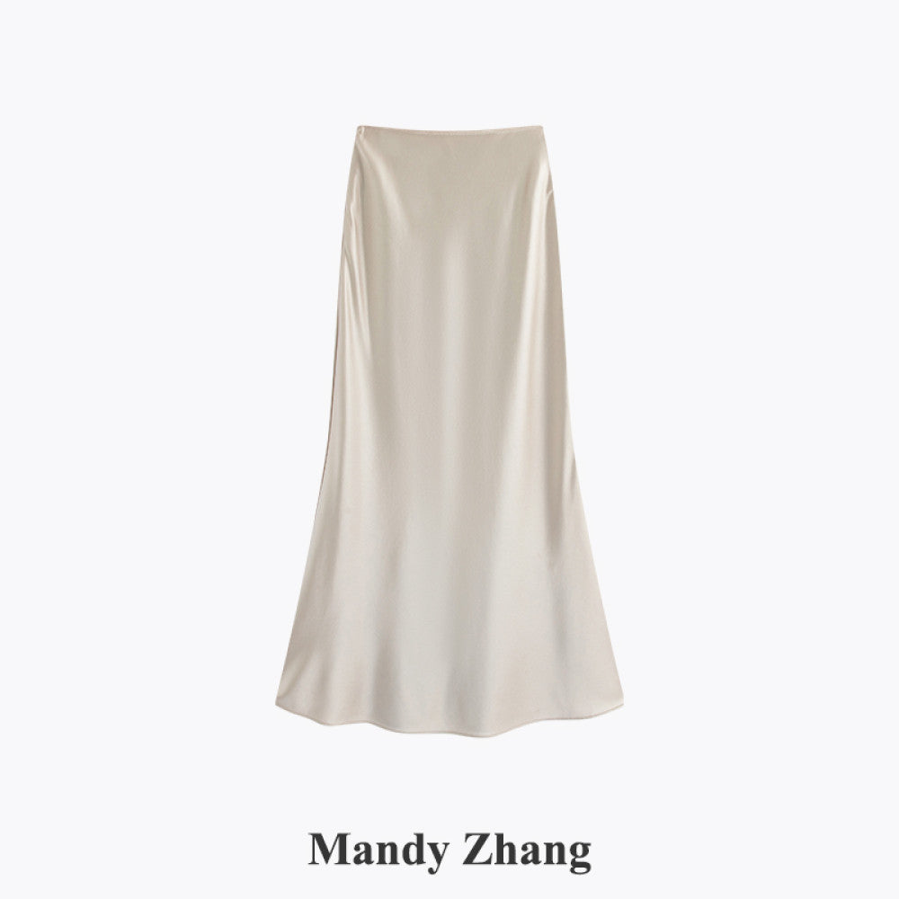 Mandy Zhang a celebrity and mermaid is a heavyweight acetate satin pink fish tail skirt for women image 25