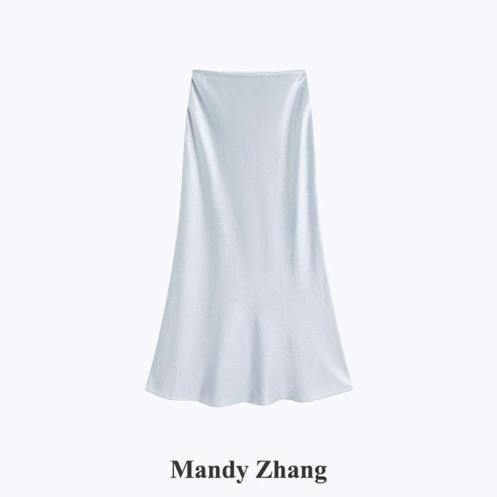 Mandy Zhang a celebrity and mermaid is a heavyweight acetate satin pink fish tail skirt for women image 40