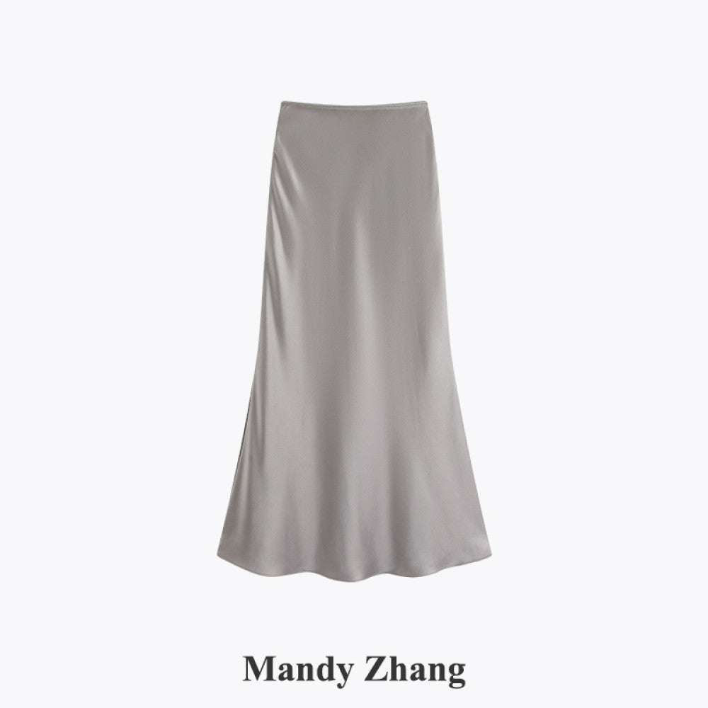 Mandy Zhang a celebrity and mermaid is a heavyweight acetate satin pink fish tail skirt for women image 46