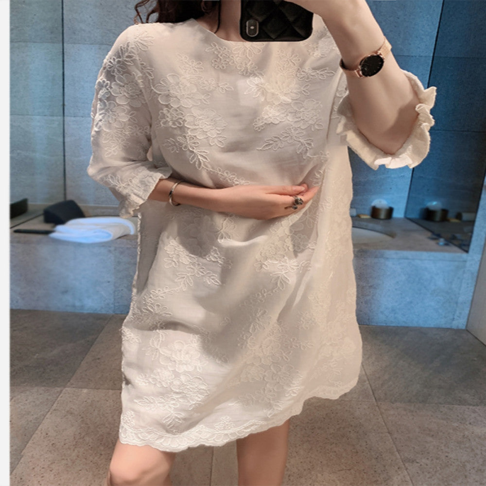2025 Spring Summer New Imported Ramie Dress Chinese style Improved Cheongsam Heavy Industry Embroidered Tang Costume High end Style Trend image 5