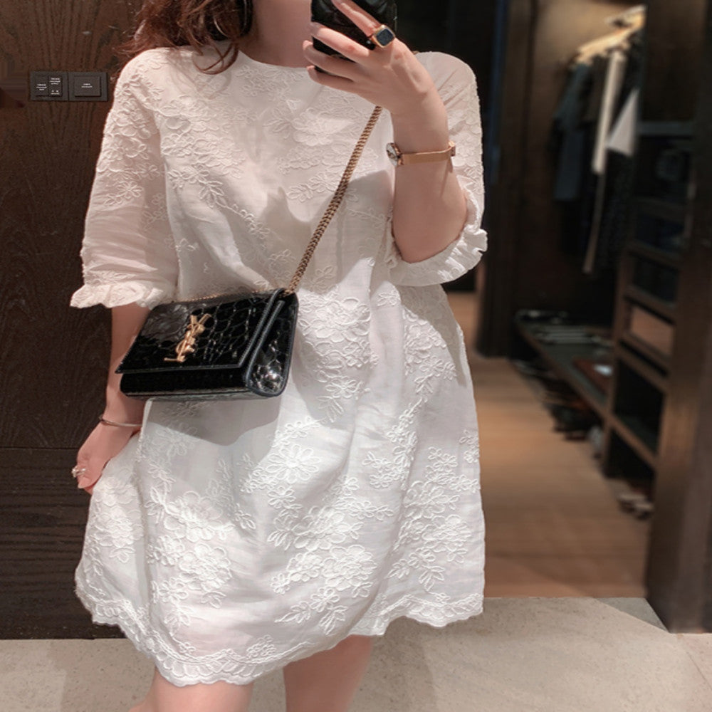 2025 Spring Summer New Imported Ramie Dress Chinese style Improved Cheongsam Heavy Industry Embroidered Tang Costume High end Style Trend image 0