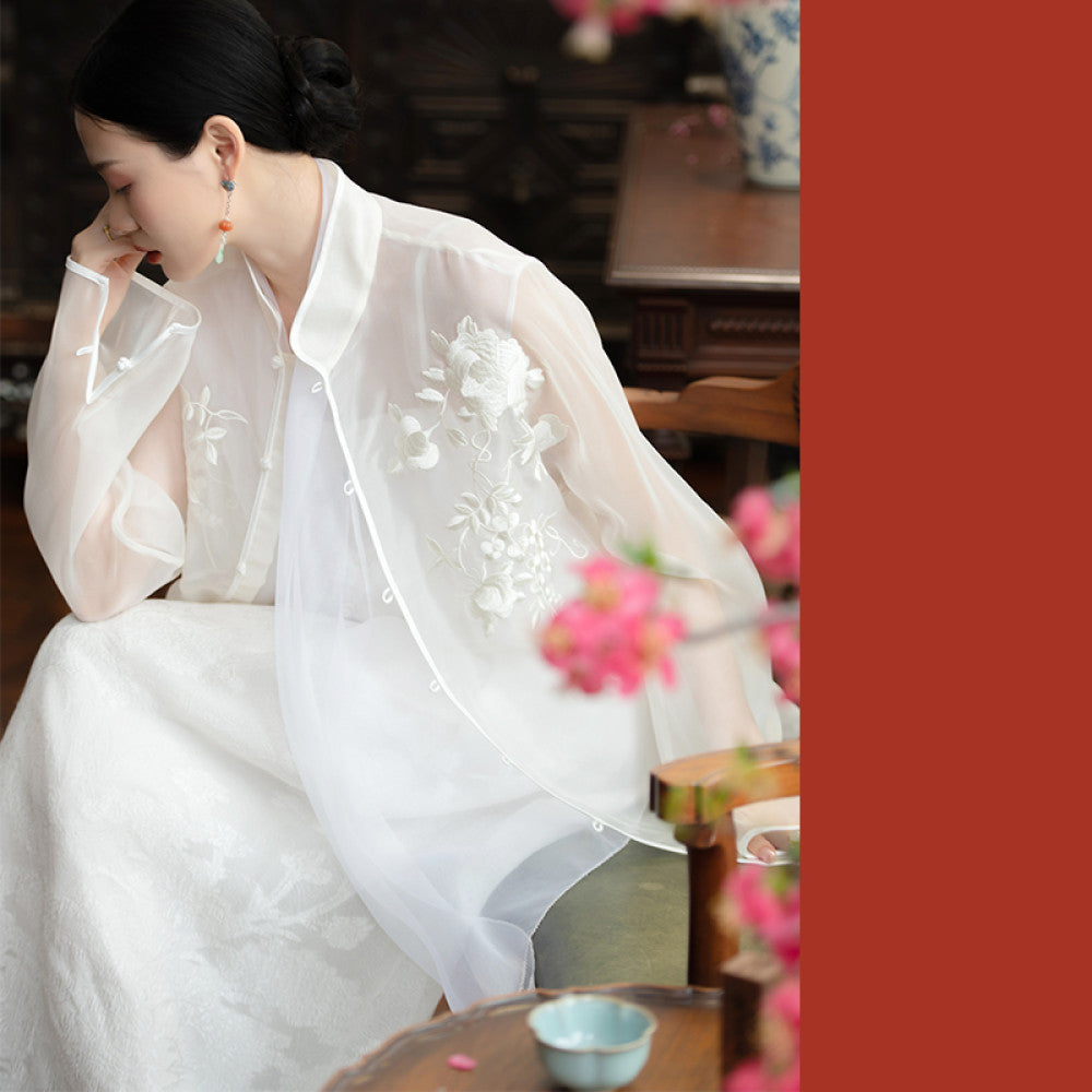 2024 New Product PCY1708 Silk Eugen Embroidery Top Chinese Retro Embroidery Top Fairy Yarn Dress for Women image 10