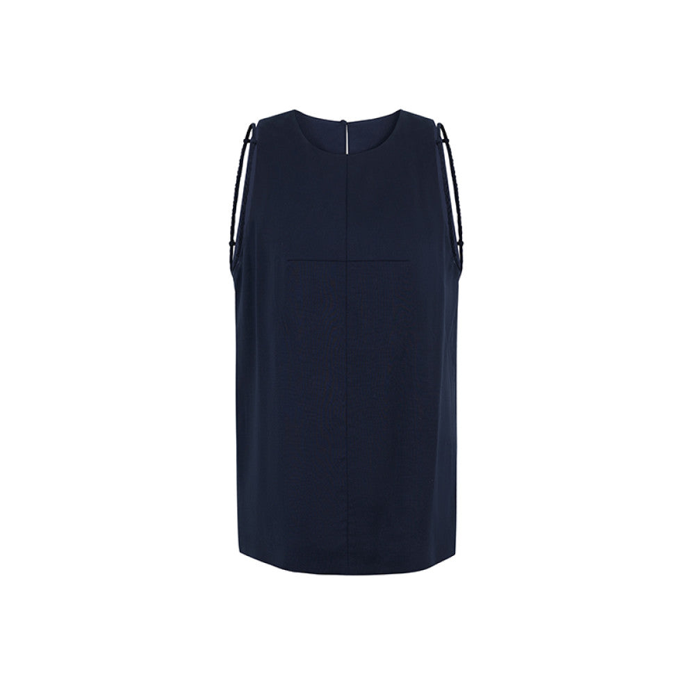 SUK protagonist aura Elegant and casual bead design high end sleeveless vest top wide leg pants set for women image 12