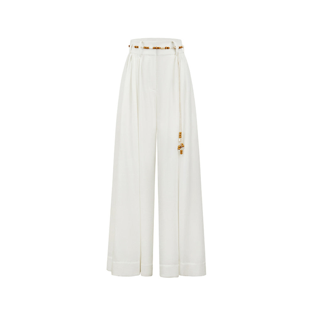 SUK protagonist aura Elegant and casual bead design high end sleeveless vest top wide leg pants set for women image 21