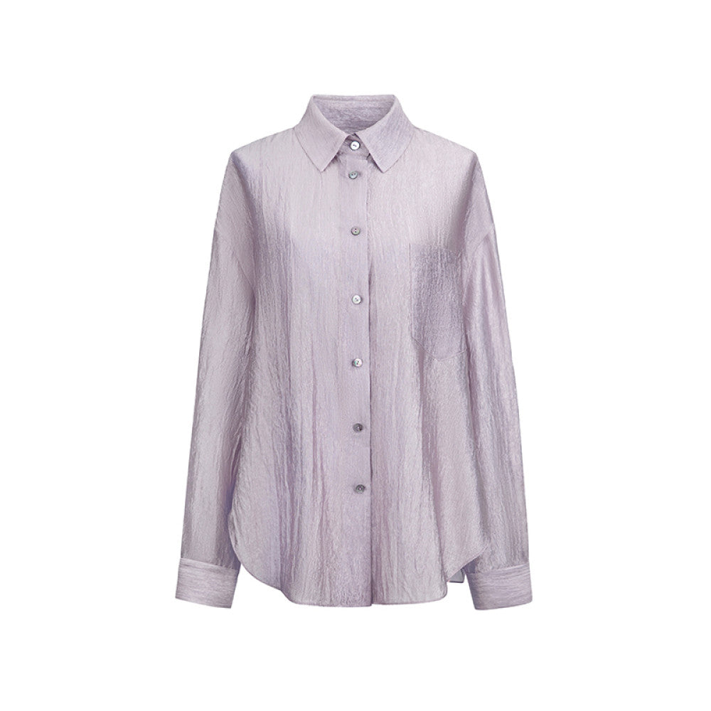 SUK s purple energy is coming from the east Light luxury acetate long dress with suspender long skirt sunscreen shirt outerwear fashionable women image 29