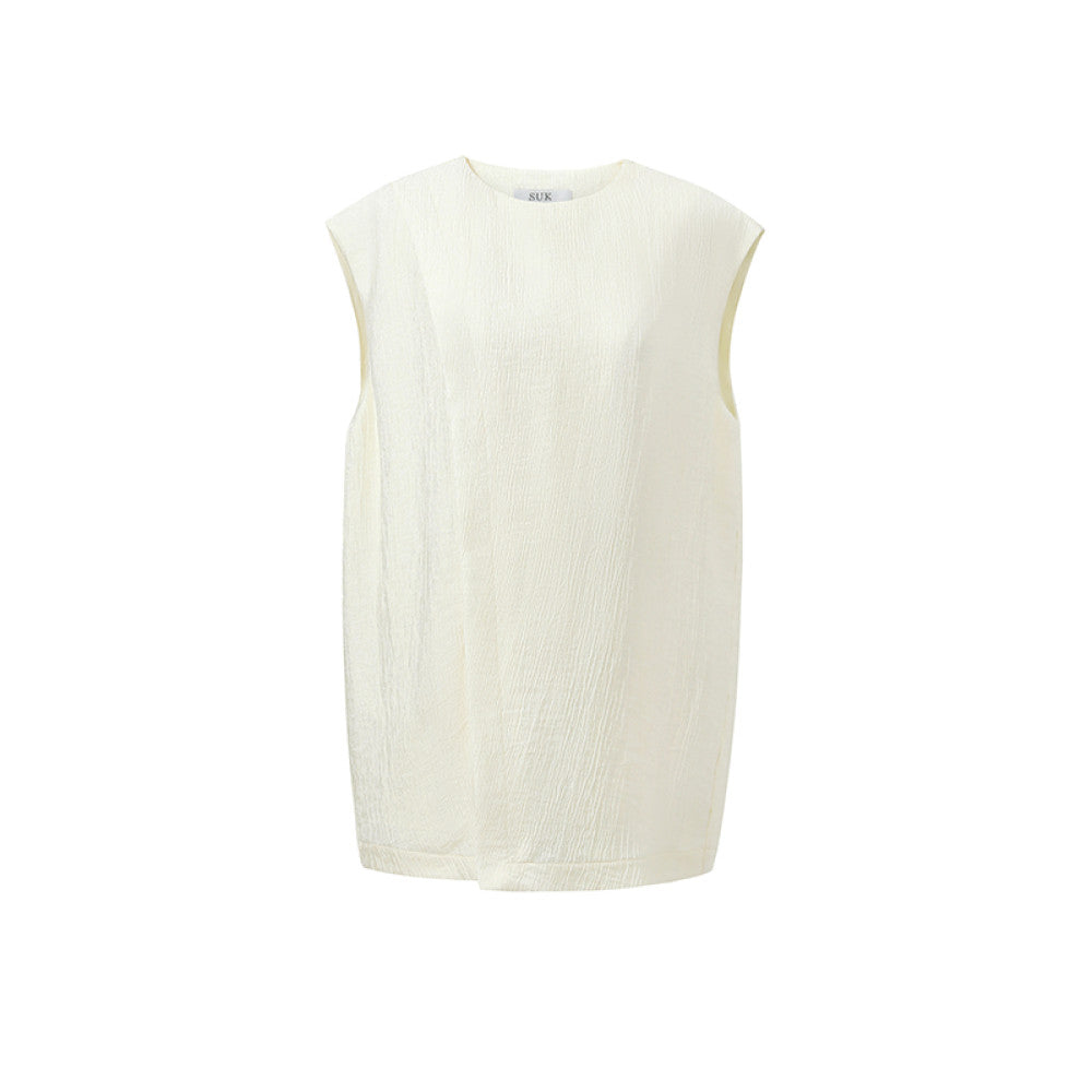 SUK Art Vienna Women s set 2025 new summer outfit white niche suit vest pants two piece set image 11