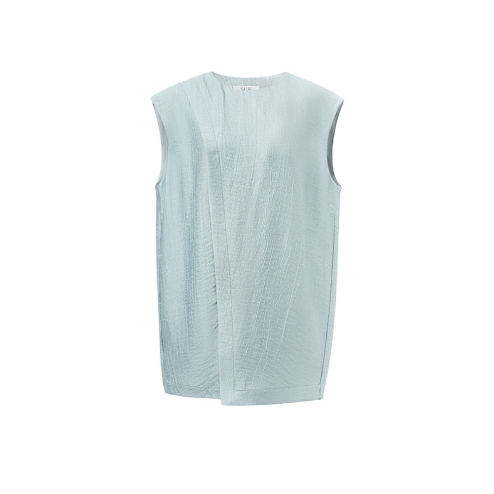 SUK Art Vienna Women s set 2025 new summer outfit white niche suit vest pants two piece set image 18