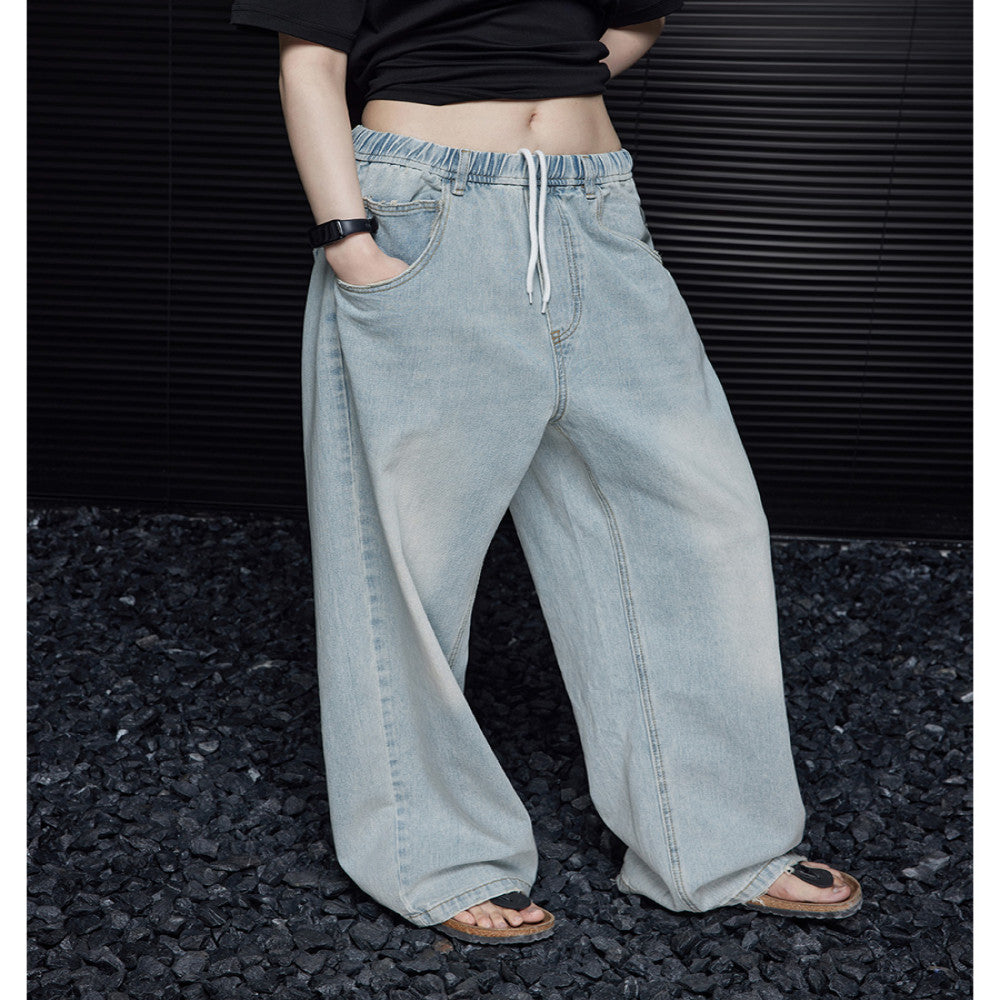 moment light blue straight retro jeans women s autumn slim American loose casual drape wide leg pants women image 0