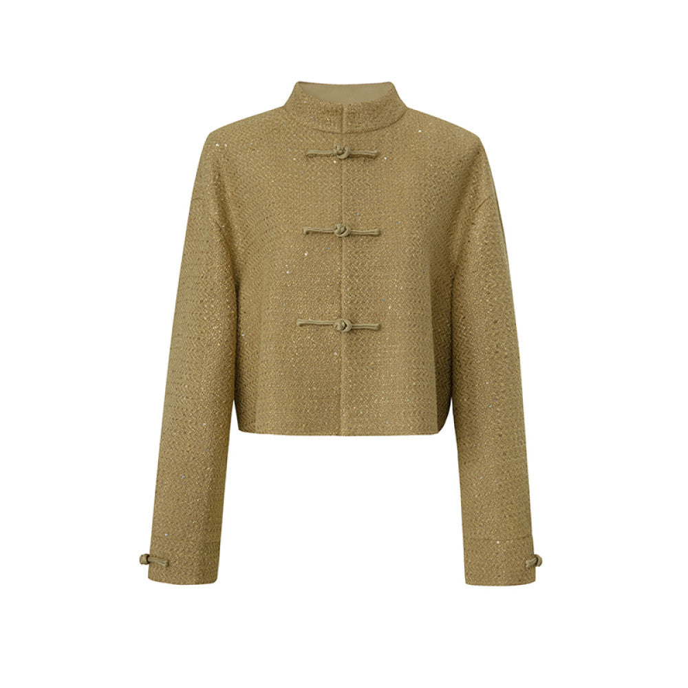 Spot SUK Qingqing Zijin 25 early spring new Chinese style button up collar jacket for women Chinese style short jacket image 14