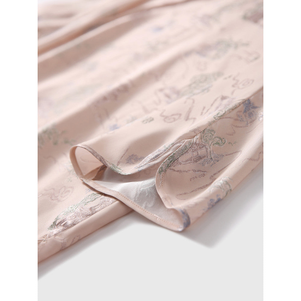 Xiaohan Pavilion Spring 2025 New Products Pavilion Terrace Pavilion Chinese Style New Chinese Style Mulberry Silk Silk Top for Women image 3