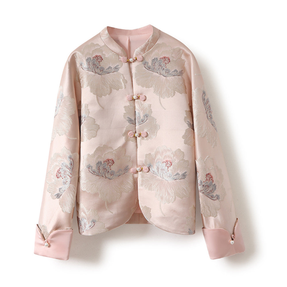 ASAYA4380 - Peony Jacquard Satin Jacket 🌸🪷