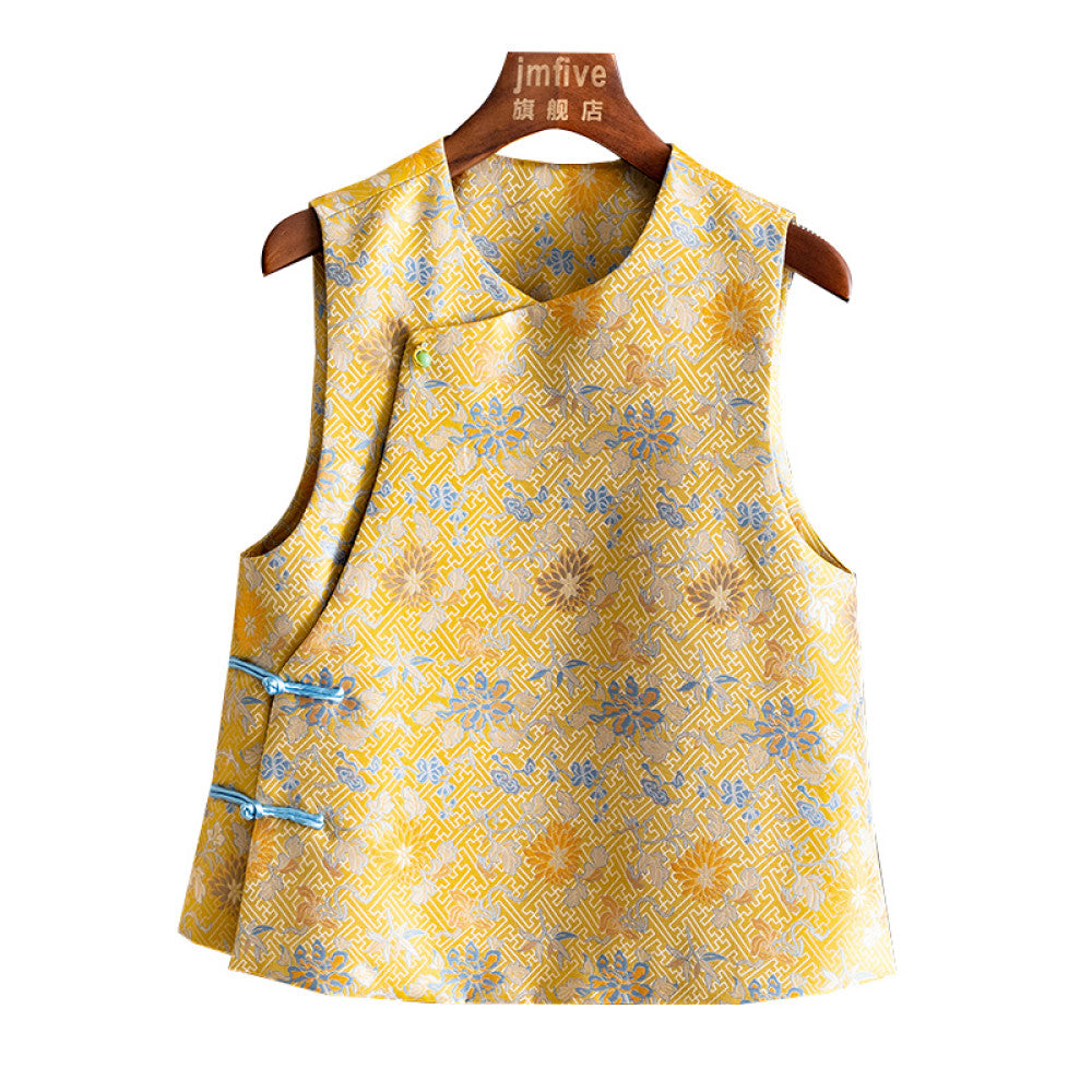 New Chinese style intangible cultural heritage Song brocade jacquard vest top for women in spring 2025 retro and western style new product layered vest and shoulder image 9