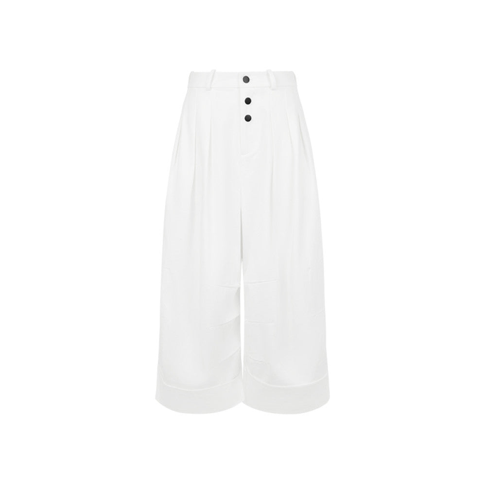 Meiyang MEIYANG Bouncing Casual Pants All Cotton Twill Sand Washed Curled Eight Part Pants 70 Series in Stock image 44