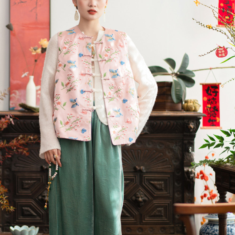 2024 New Product PCY1676 Chinese style vest Chinese embroidery vest vest shoulder retro Chinese style shoulder women s spring and autumn image 27