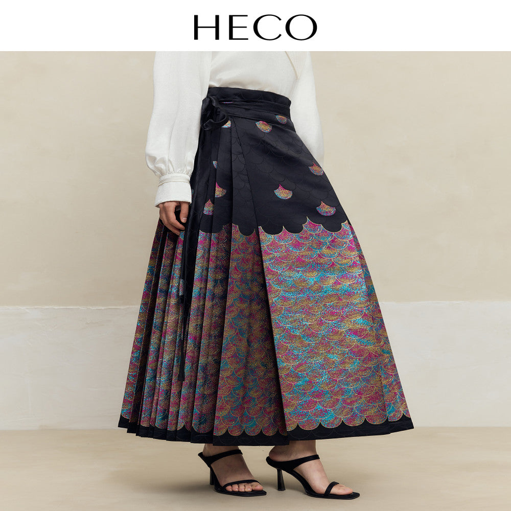 HECO Cang Hai Mermaid New Chinese style autumn new mermaid scale yarn dyed horse face skirt for women image 9