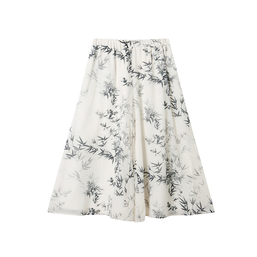 Jiexiang Manchunqu 25 Spring New Chinese Style Ink Printed Wide leg Pants Women s Spring High waisted Drape Casual Pants image 5