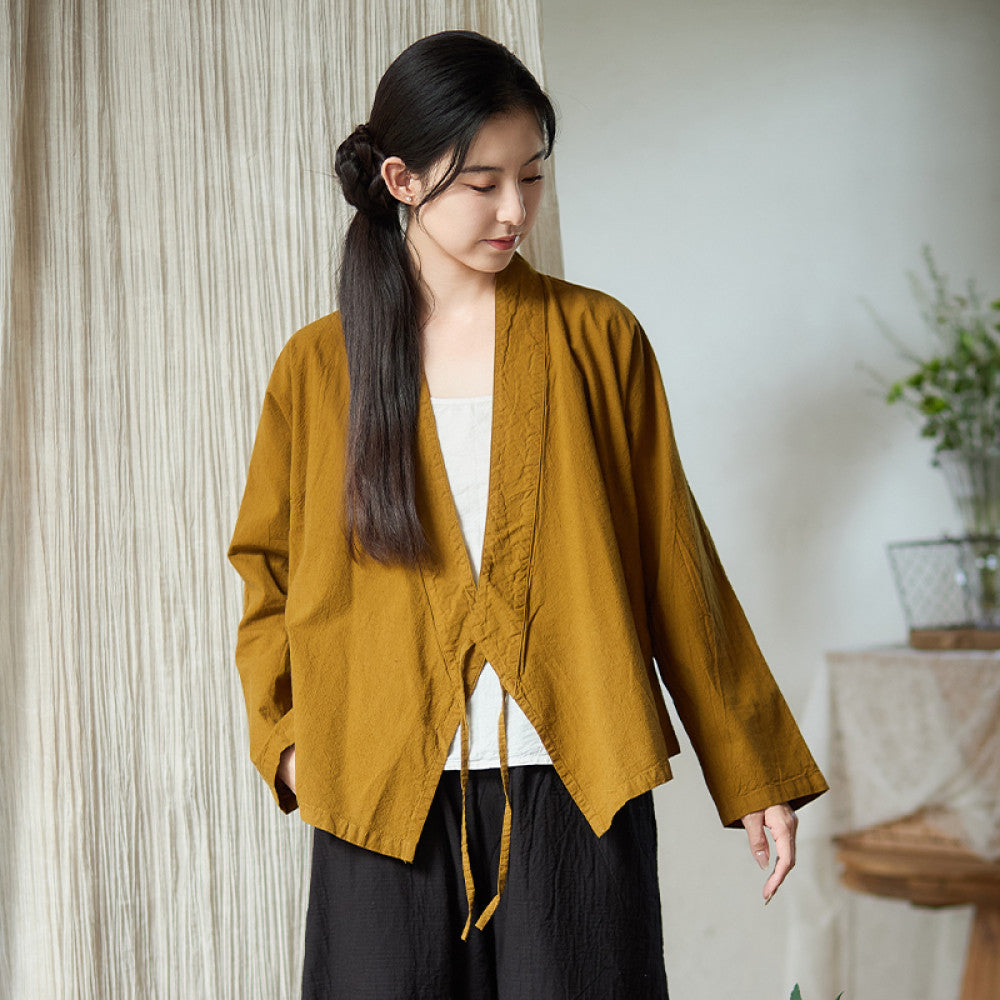 Summer new cotton linen linen top for women Chinese style improved Hanfu Chinese style tea suit 21 pieces W1359 image 5